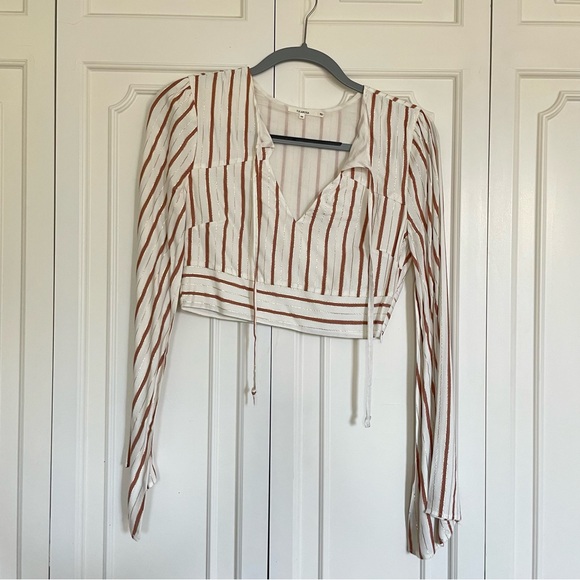 NWOT Tularosa Striped Crop Top - Picture 2 of 4